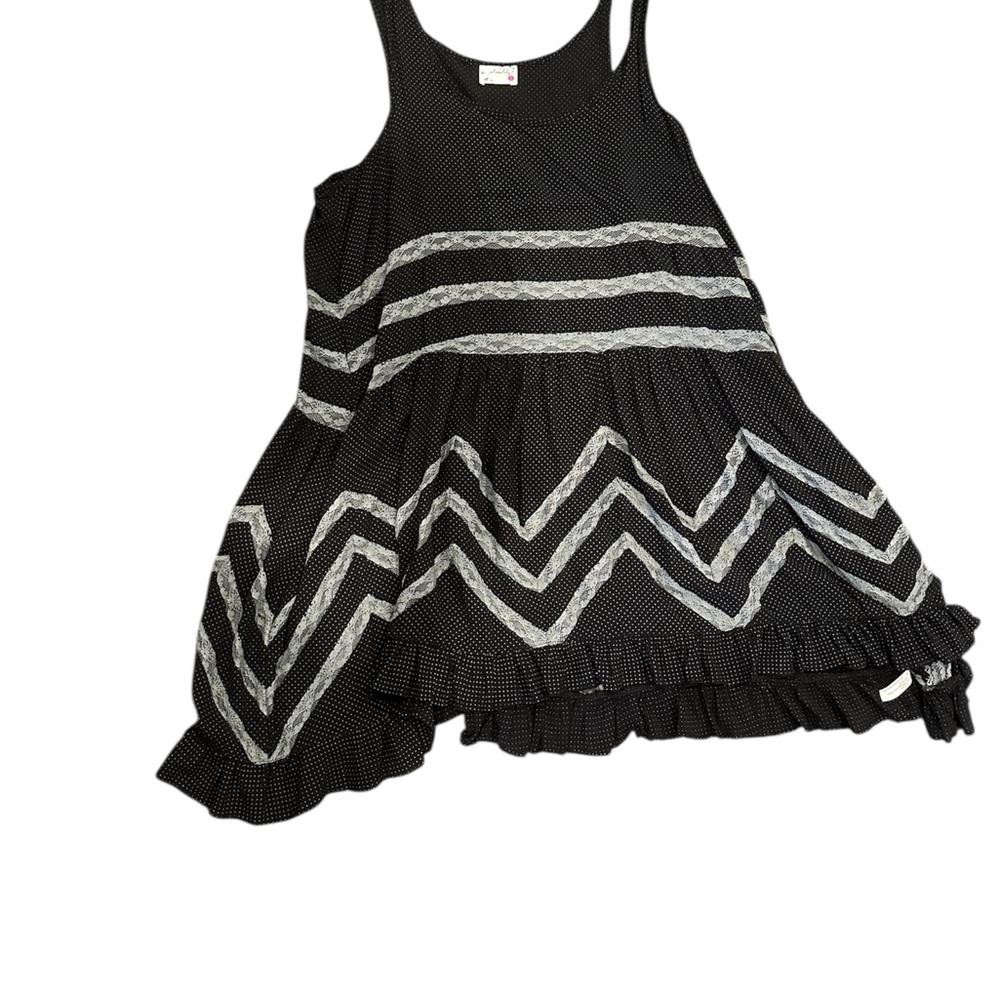 Free People Black and White Camisole with Geometric Patterns